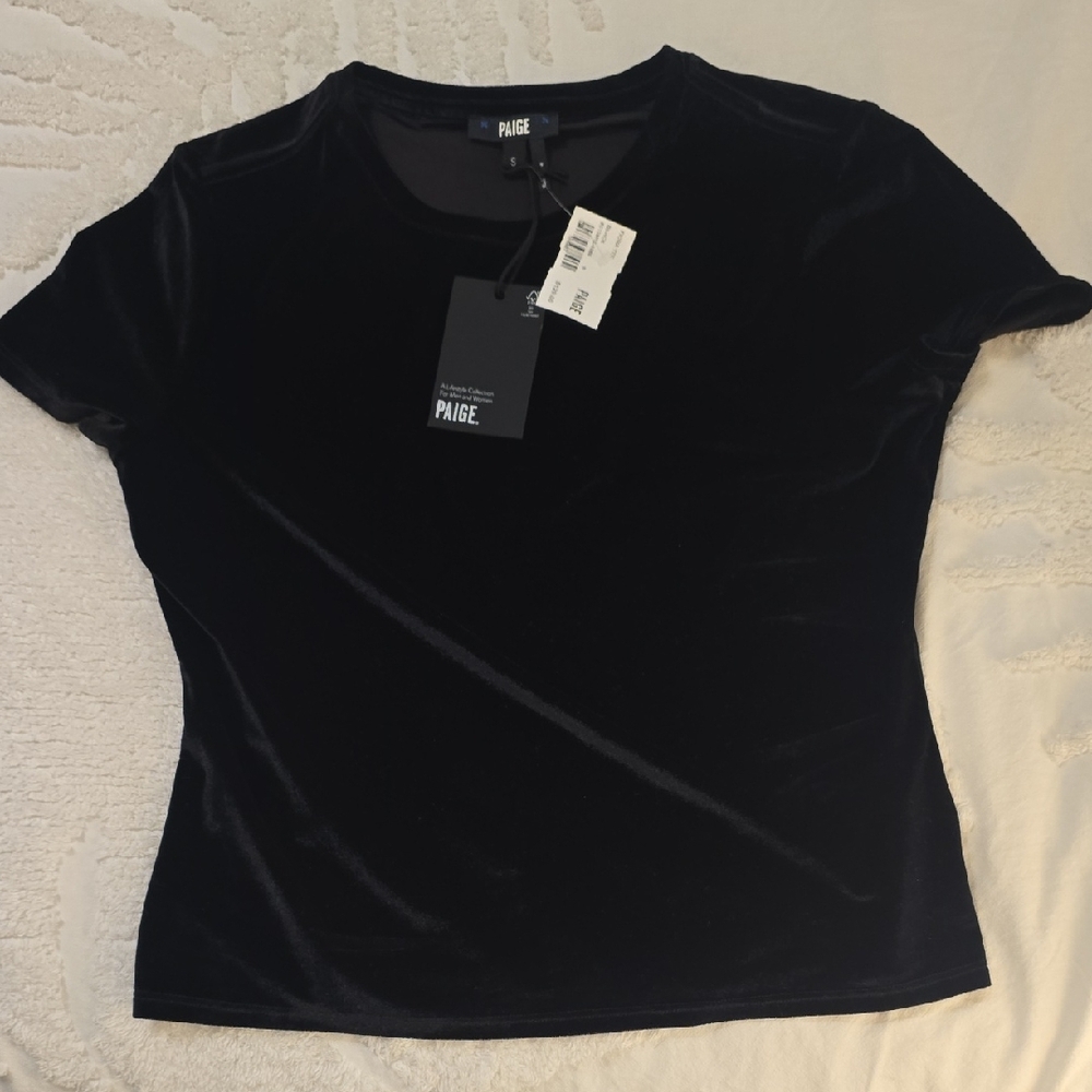 PAIGE Black Fitted Short Sleeve T-Shirt